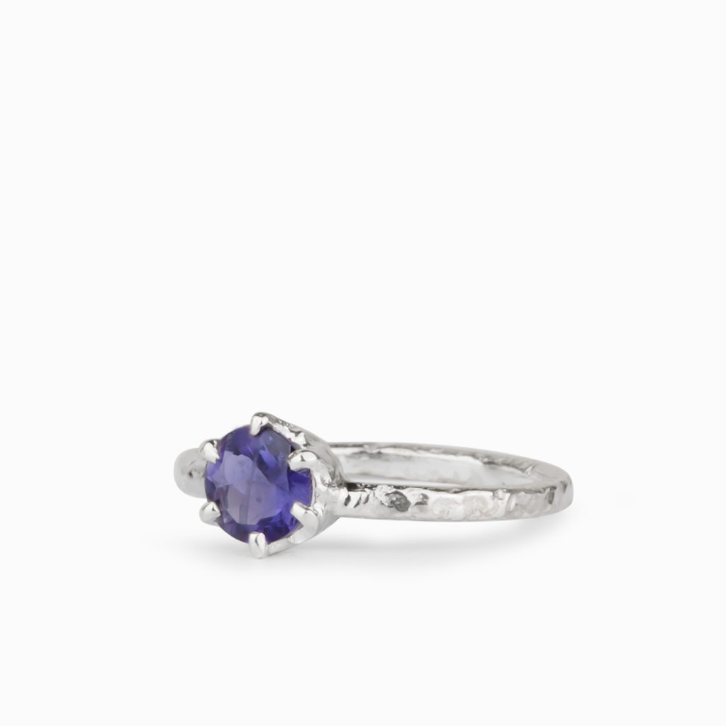 Blue-Violet Iolite Gemstone Ring Made In Earth