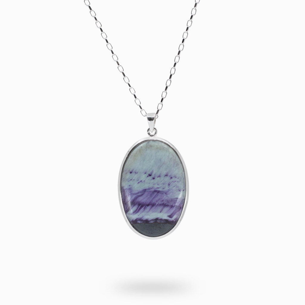 Oval Cabochon Purple Kammererite necklace