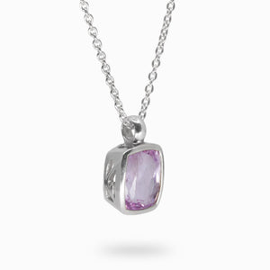 Kunzite Necklace side with filigree