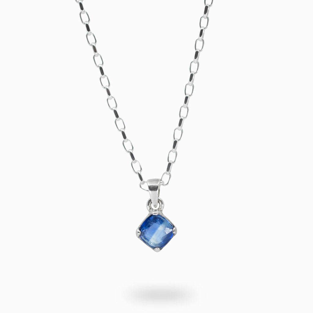 faceted diamond Kyanite necklace
