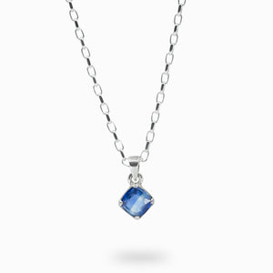 faceted diamond Kyanite necklace
