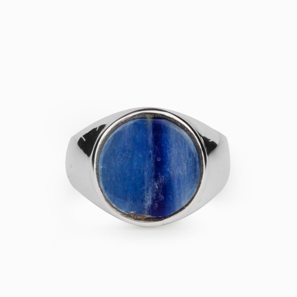 Blue Kyanite Ring Men's Made in Earth