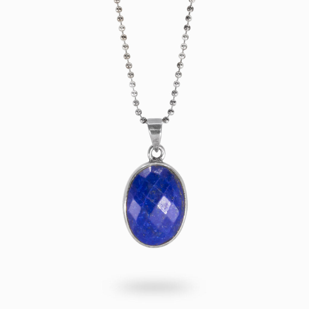 Faceted Oval Lapis Lazuli Necklace