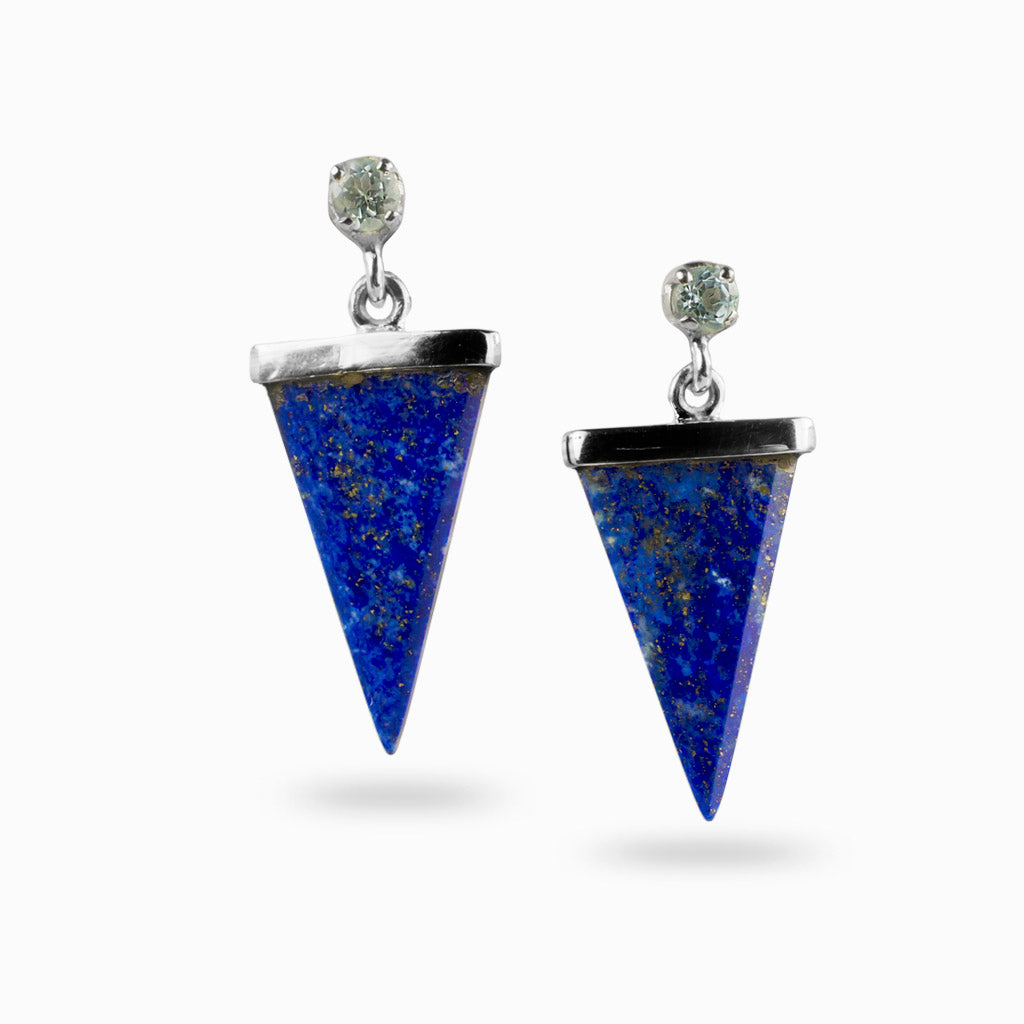 Lapis Lazuli & Blue Topaz Drop Earrings
