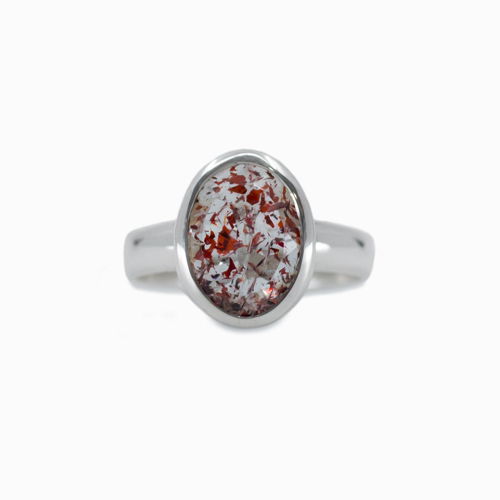 faceted oval Lepidocrocite ring
