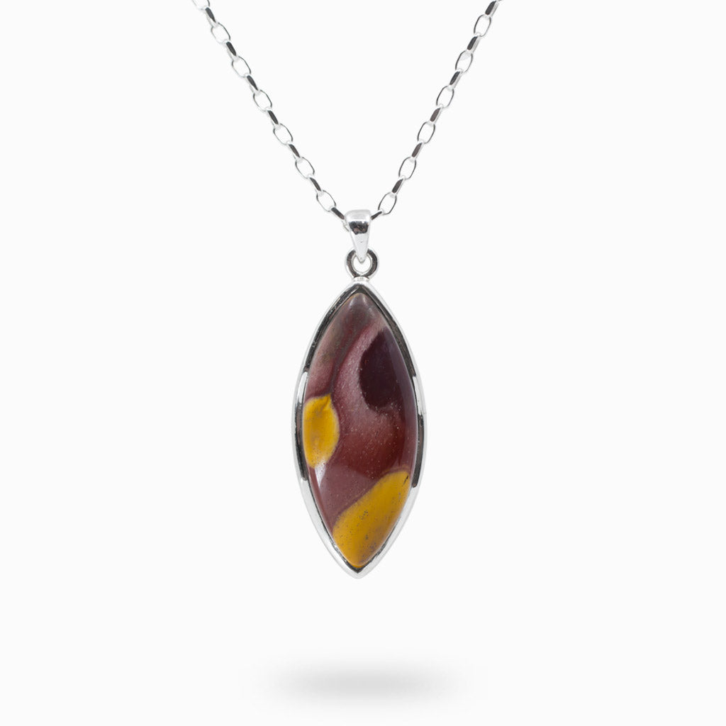 Yellow and Purple cabochon marquis Mookaite necklace