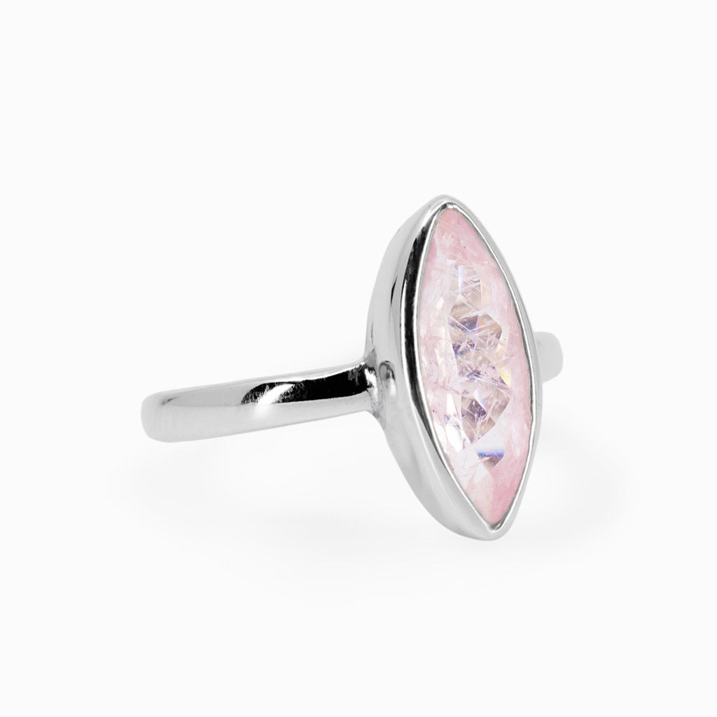 Morganite Faceted Marquis Bezel Ring