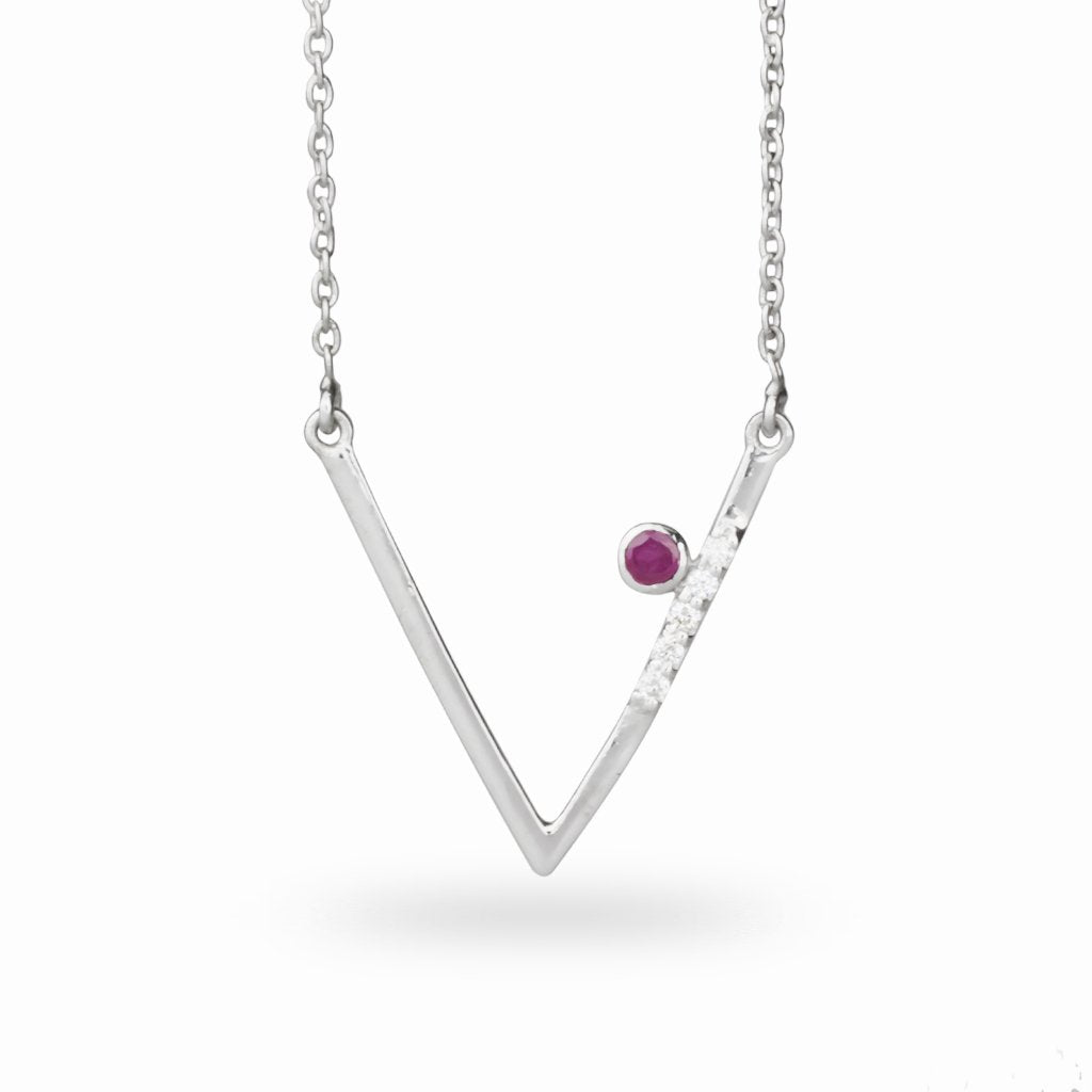 Triangulo: Ruby & Diamond Necklace