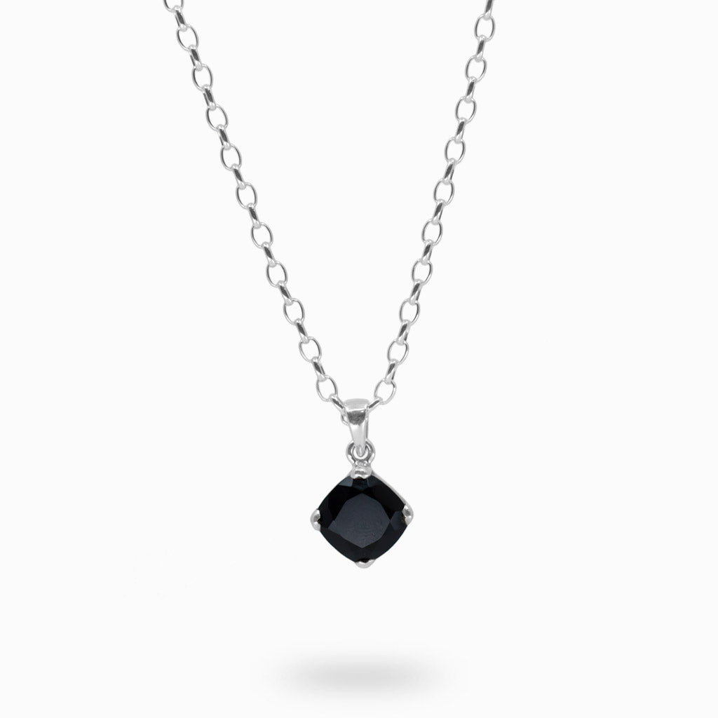diamond faceted black Onyx necklace