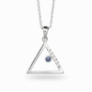 Triangulo: Sapphire & Diamond Pendant