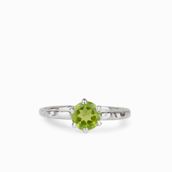 Sterling Silver Peridot Ring | Crystal Rings by Made In Earth