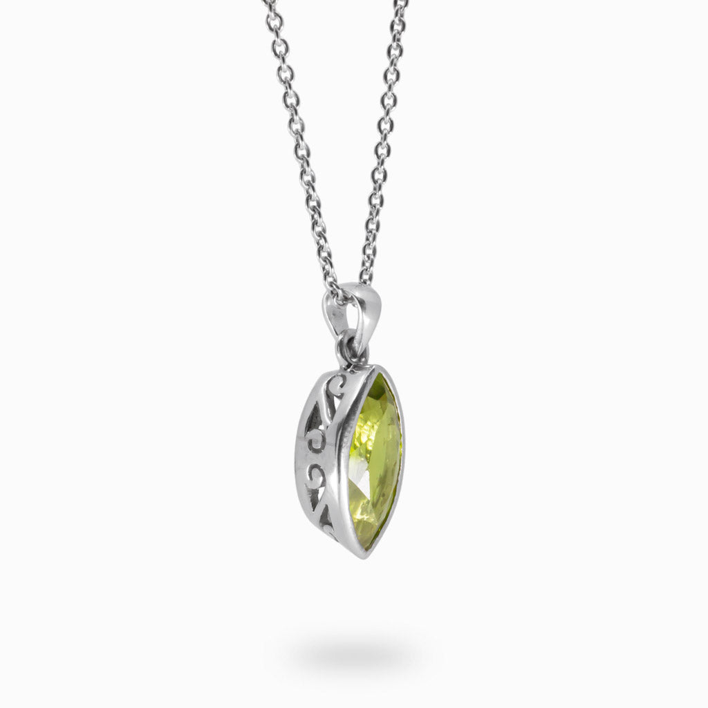 Peridot Marquis August birthstone Necklace Made In earth