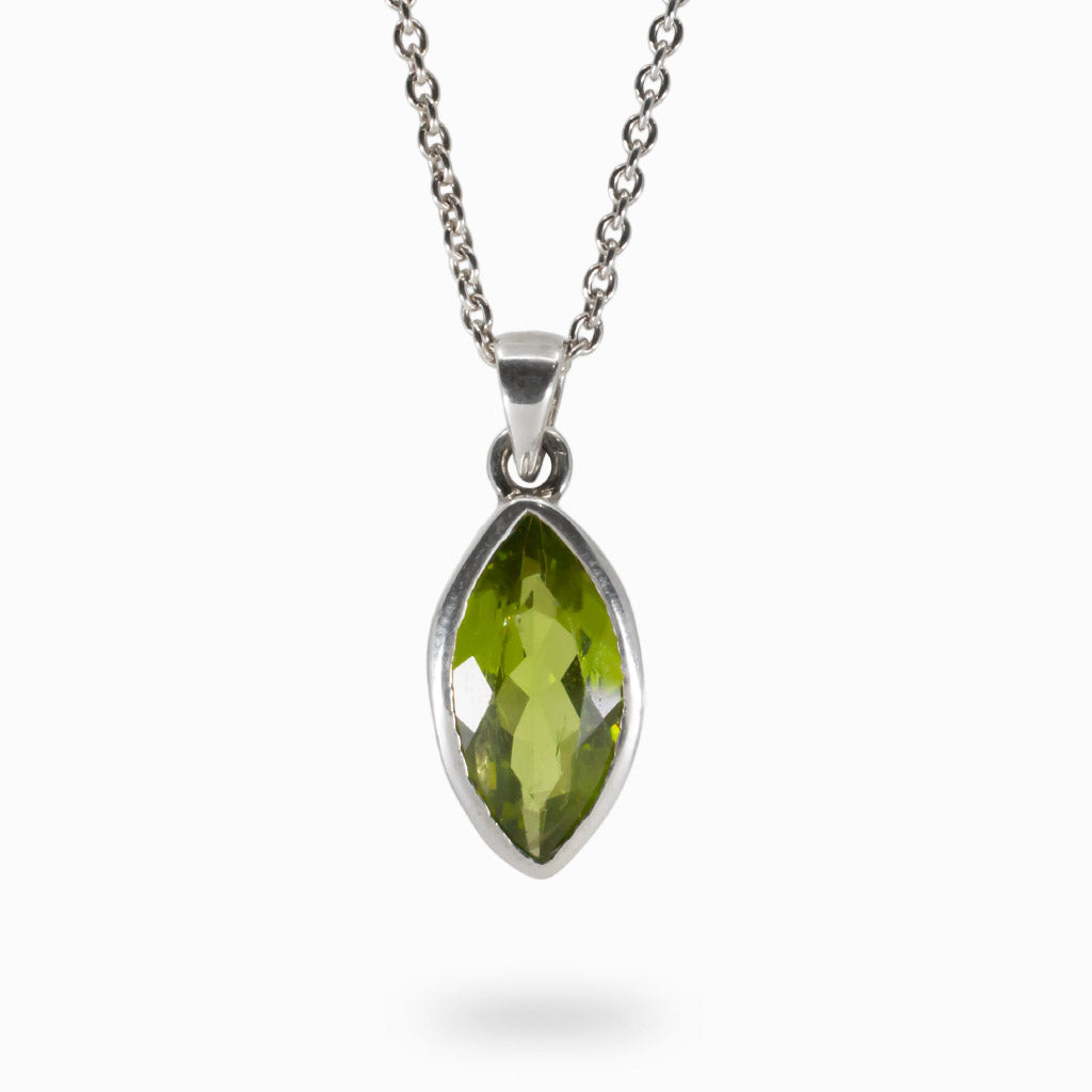 Peridot faceted Marquis gemstone necklace Made In earth