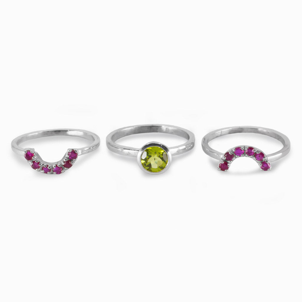 Ruby peridot store ring