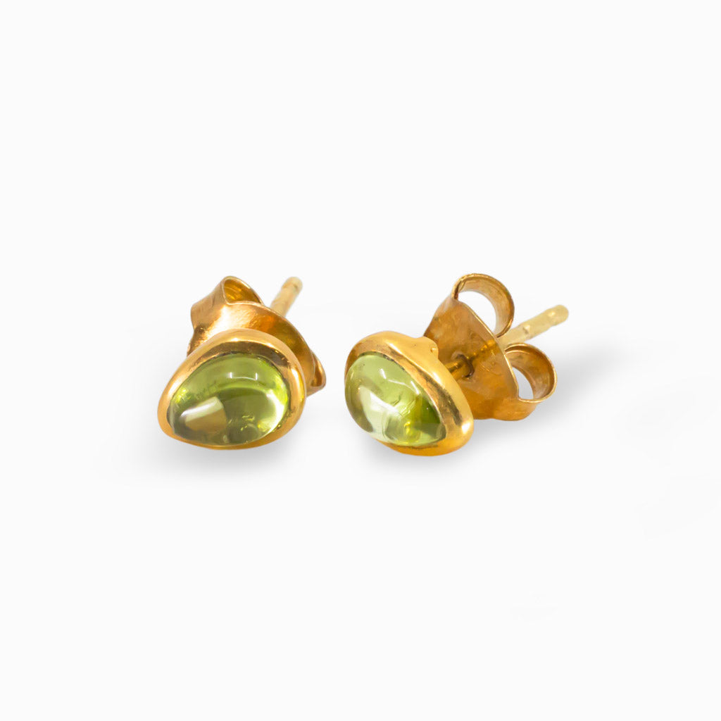 Yellow Gold Vermeil Peridot Studs Made In Earth August birthstone