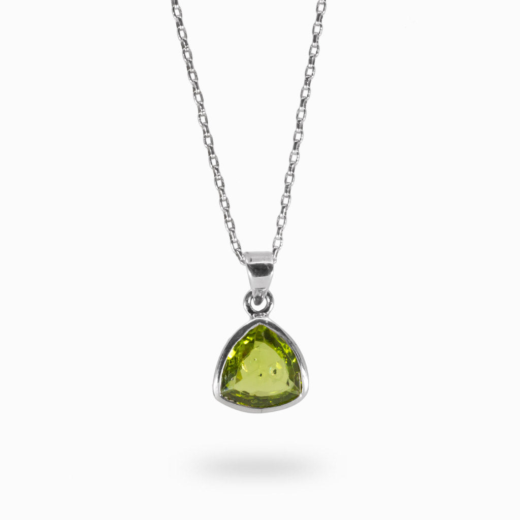 Peridot crystal necklace made in earth