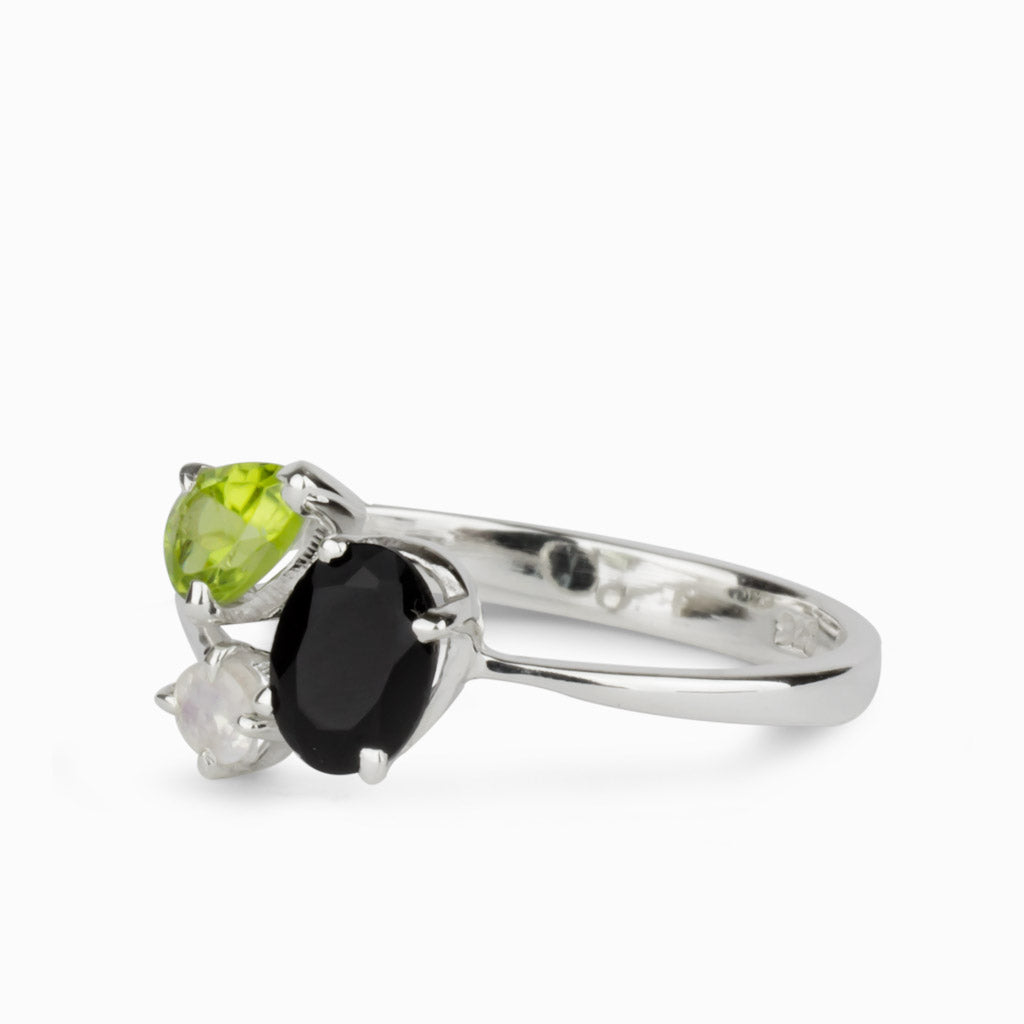 Moonstone and on sale peridot ring