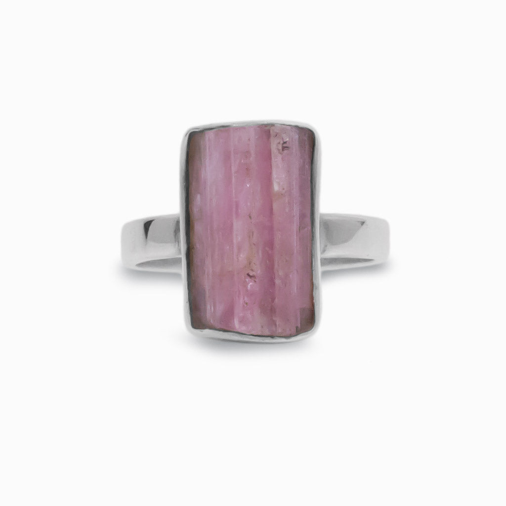 Raw Pink Tourmaline ring