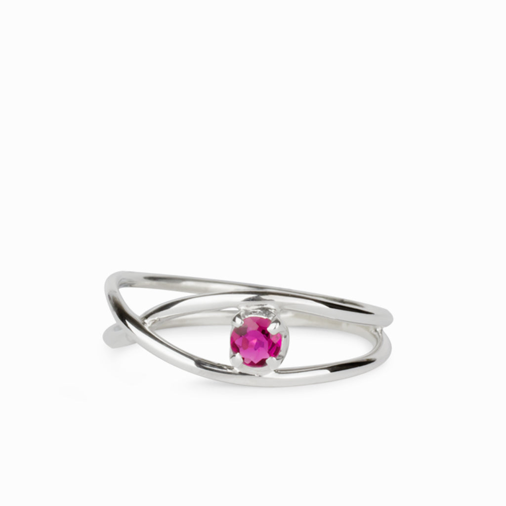 Faceted Pink Tourmaline Birthstone Ring Made in Earth