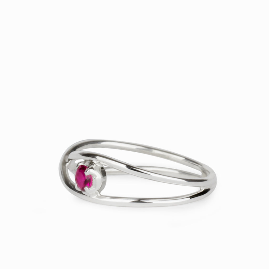 Faceted Pink Tourmaline Birthstone Ring