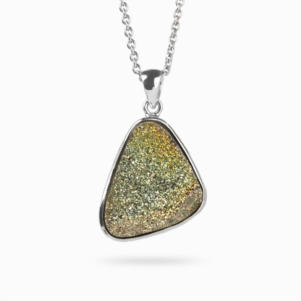 Natural raw Rainbow Pyrite Necklace
