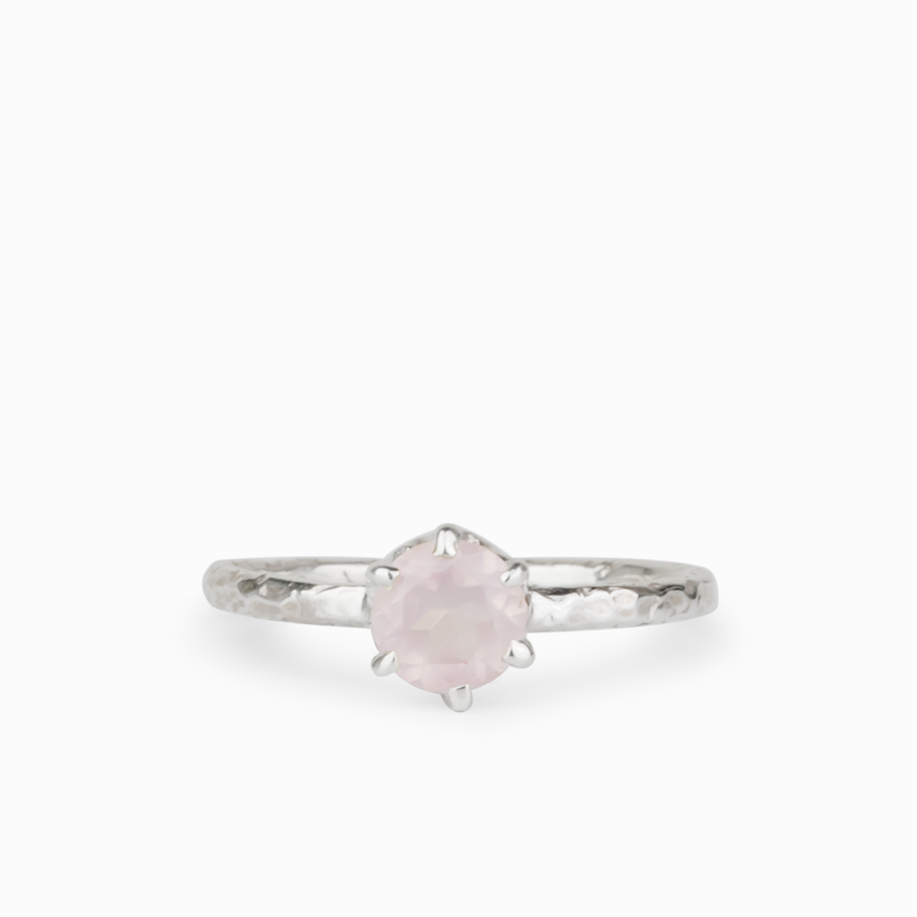 Rose Quartz PInk Gemstone Ring Made In Earth