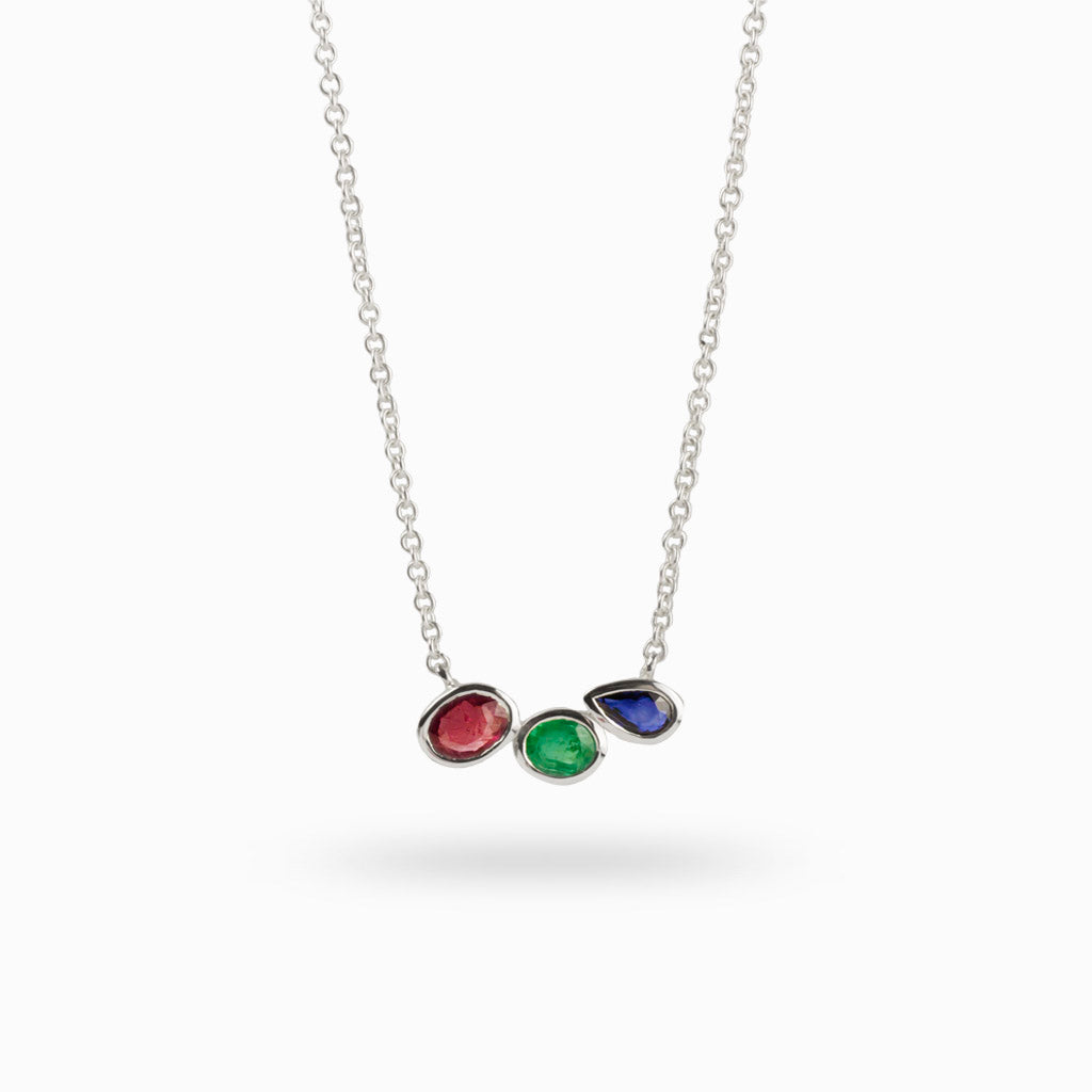Sapphire, Emerald, & Ruby Necklace