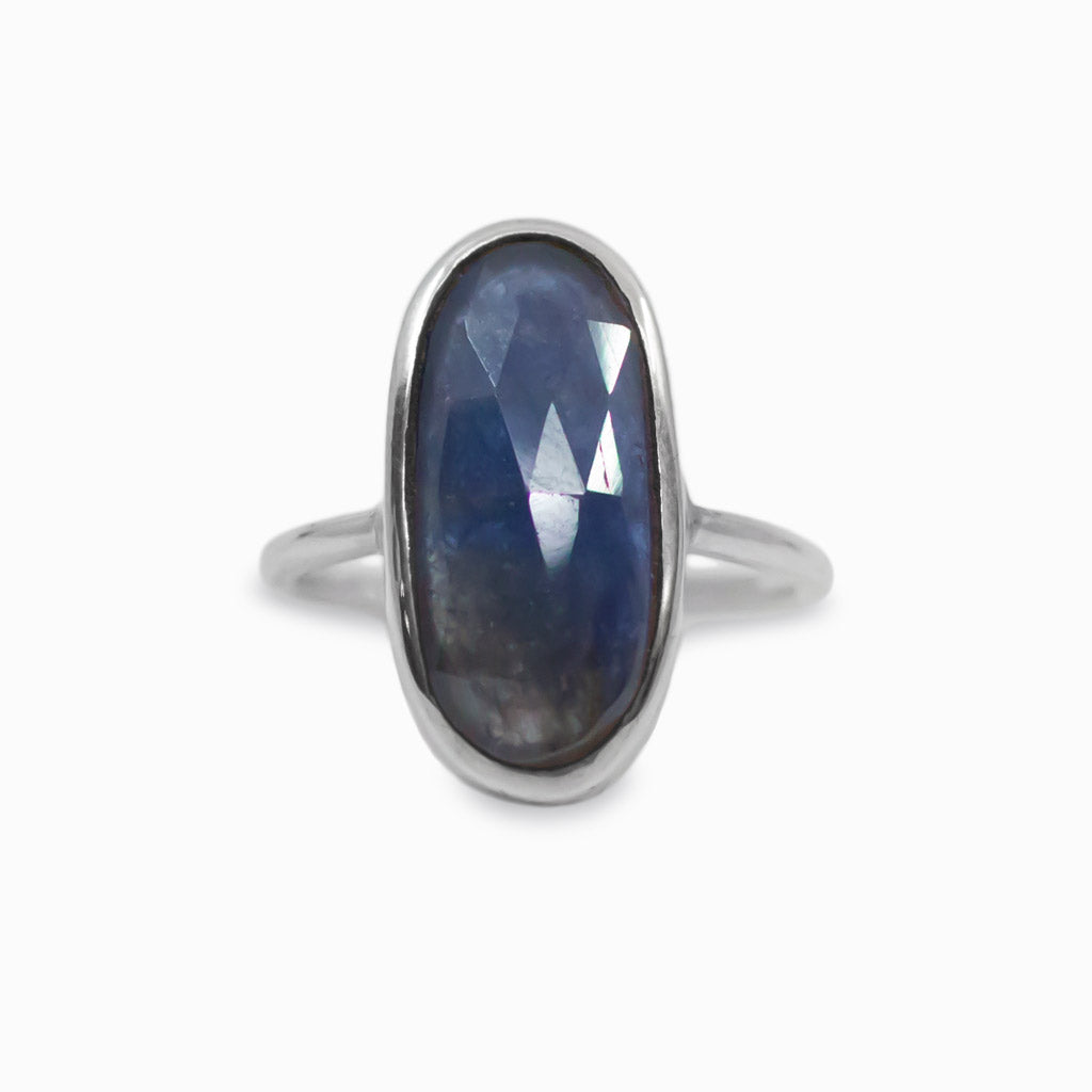 Faceted Oval Sapphire ring