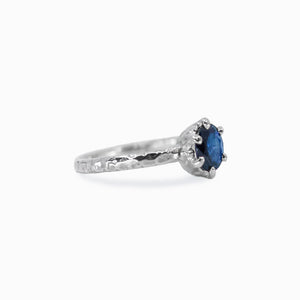 faceted round Sapphire ring