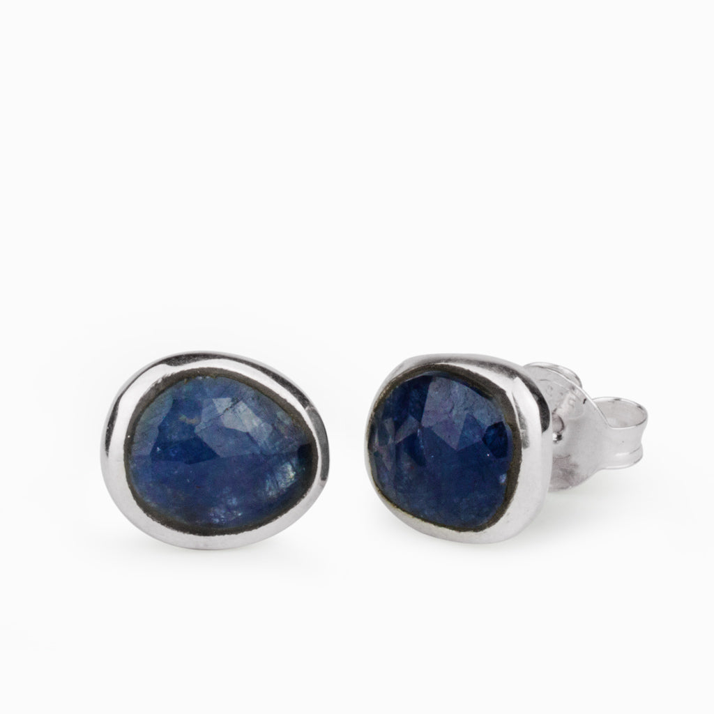 Blue Sapphire Stud Earrings Made In Earth