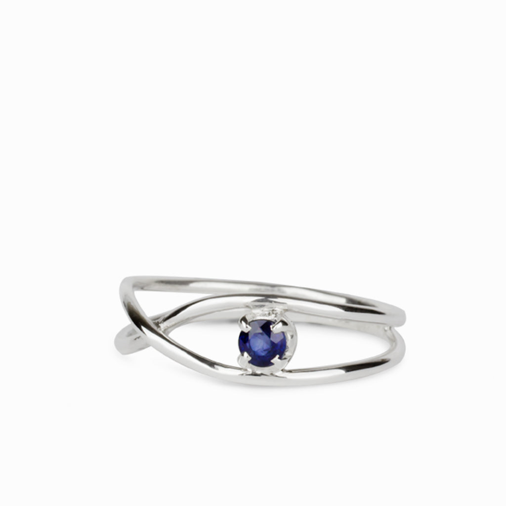 Blue Sapphire Birthstone Ring Made in Earth