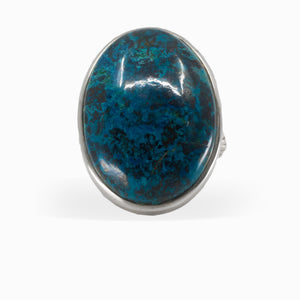 Dark Blue Textured Shattuckite Ring Made in Earth