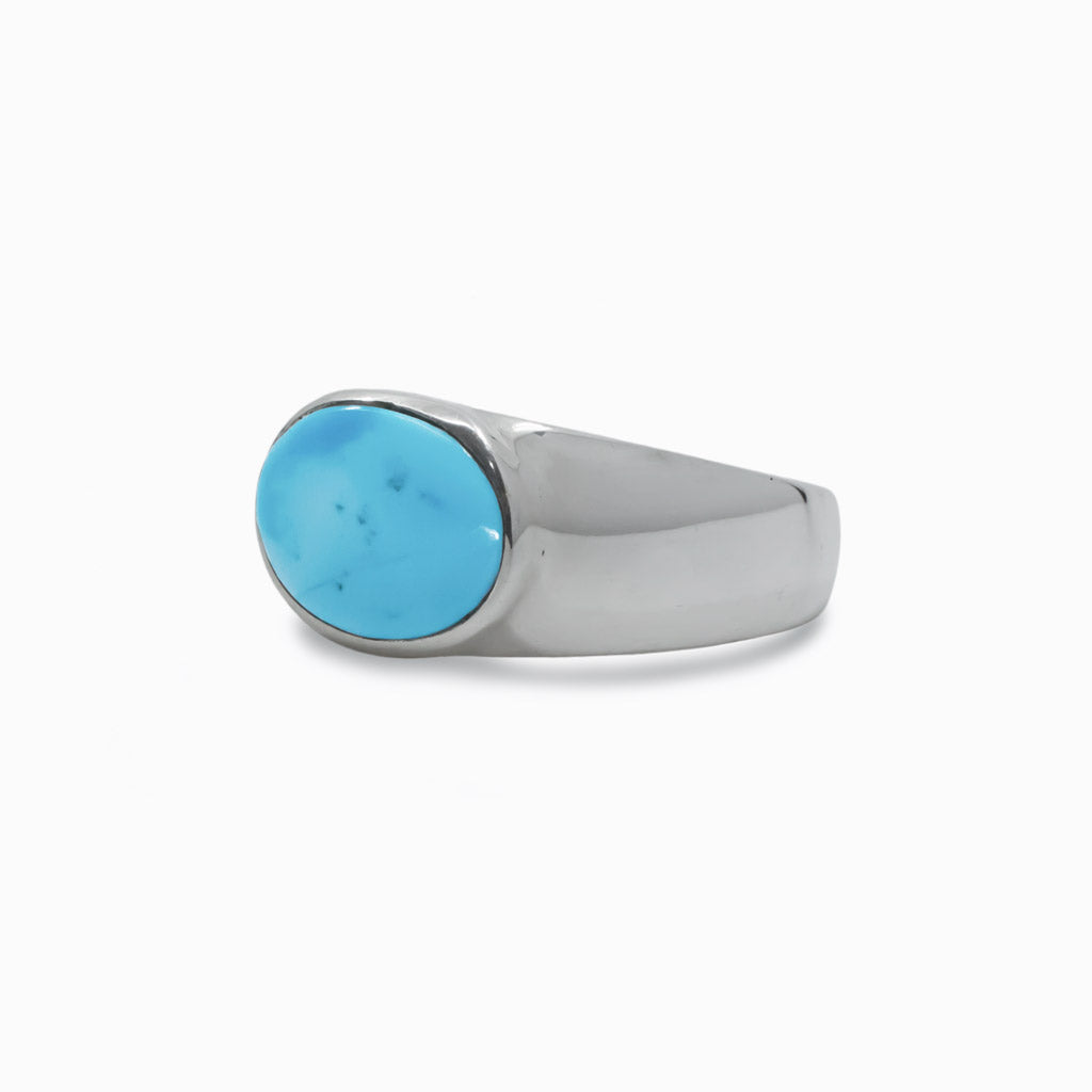 Sleeping beauty Turquoise Oval Ring, Handmade set in 925 popular Sterling Silver Ring, Healing Crystal Ring, blue turquoise ring