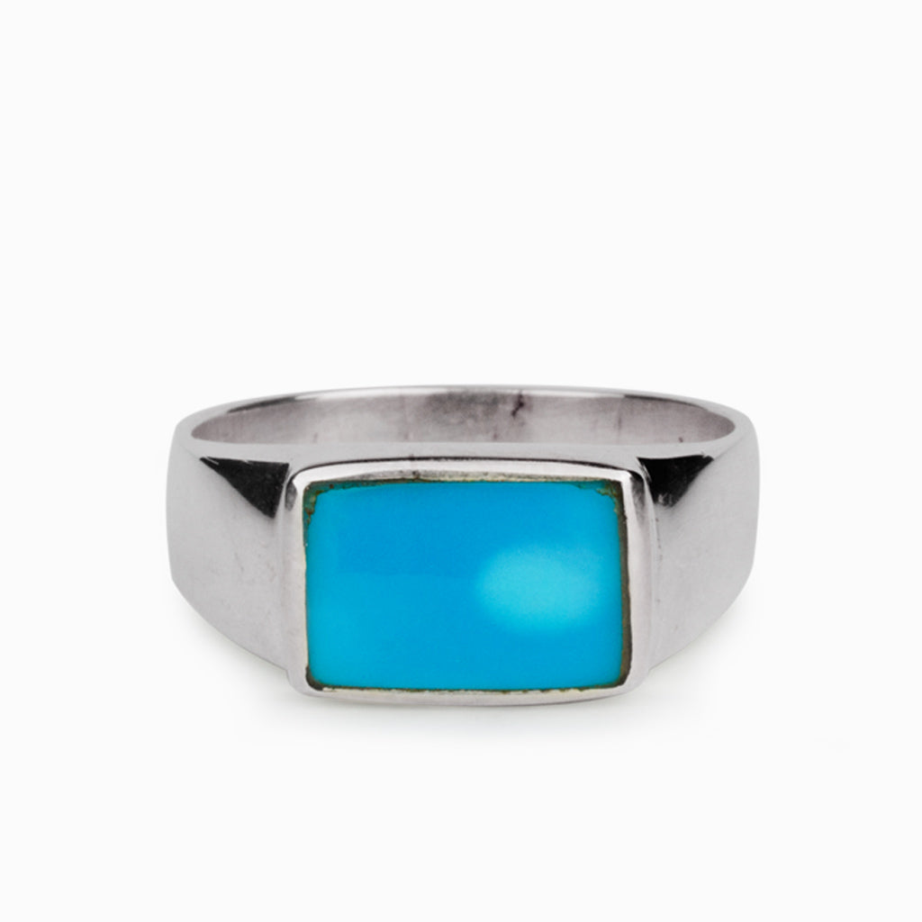 Sterling Silver Sleeping Beauty Turquoise Ring Crystal Rings by