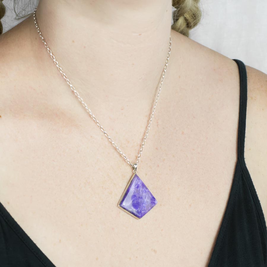Sugilite Necklace on Model