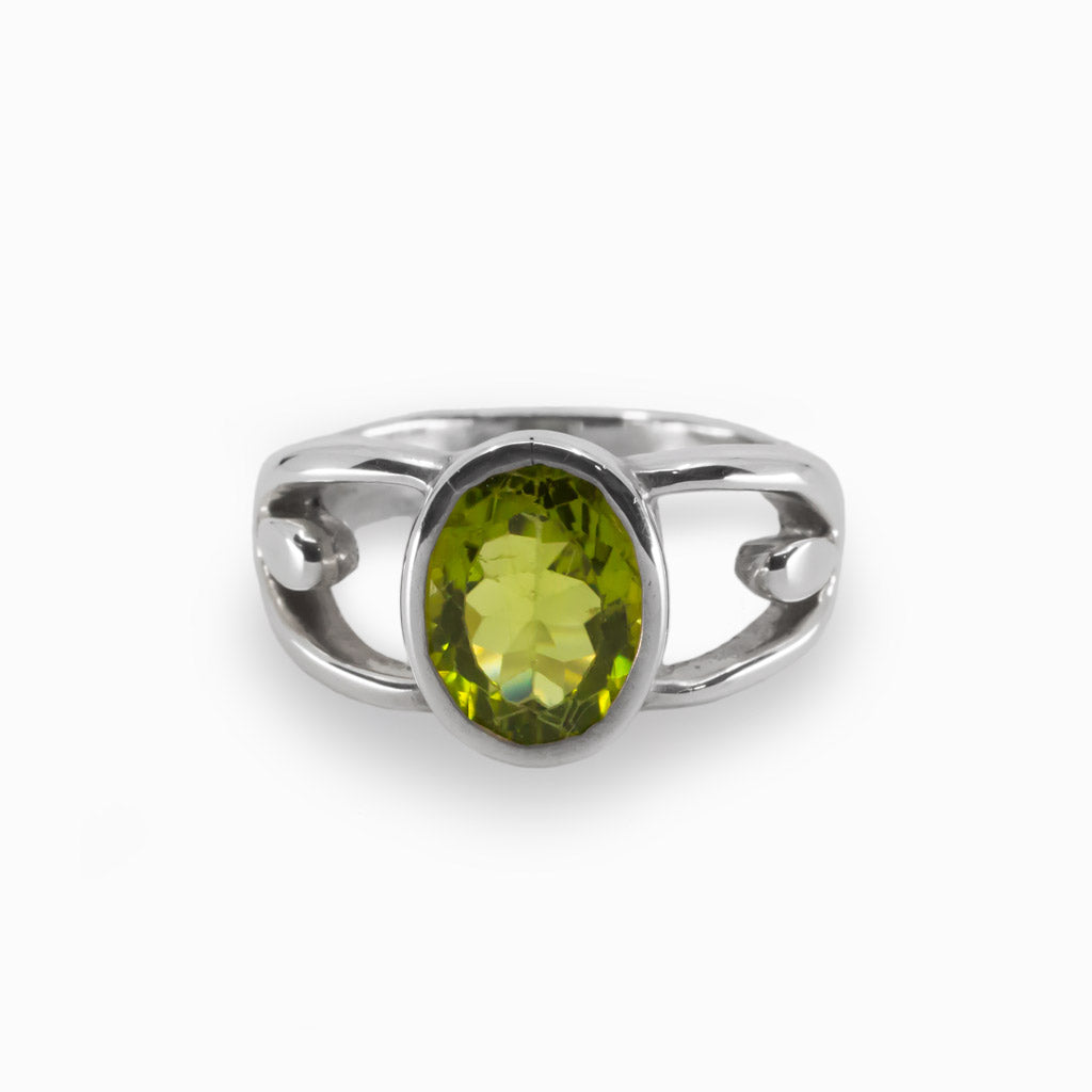 YELLOW GREEN Peridot Ring Made in Earth