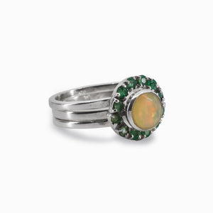 Opal & Emerald Stack Ring