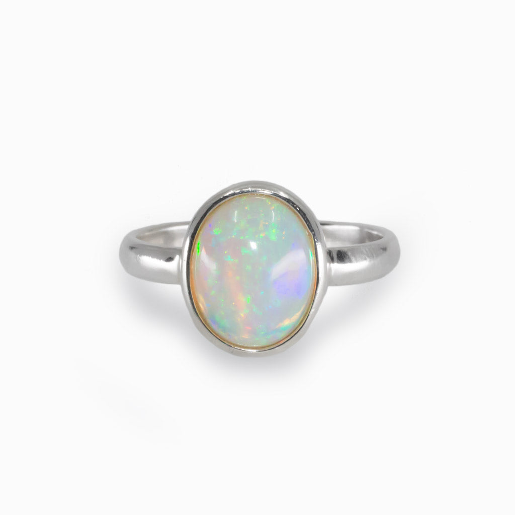Rainbow Opal Circle Ring Made in Earth