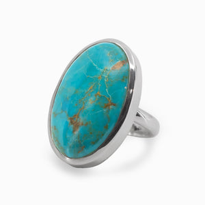 Cabochon Oval Kingman Turquoise ring