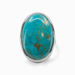 Cabochon Oval Kingman Turquoise ring