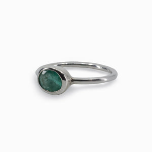 Faceted Oval Emerald Ring