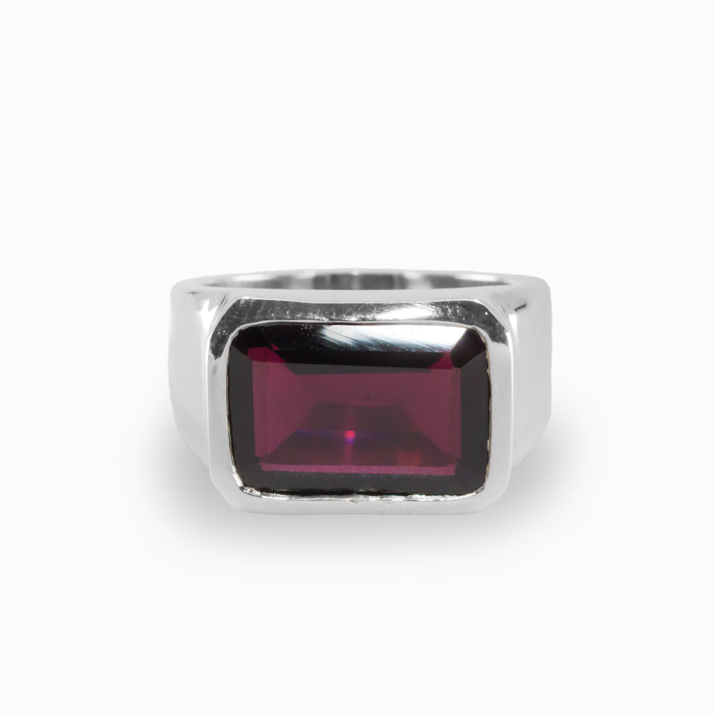 Dark Violet Garnet Ring Made in Earth