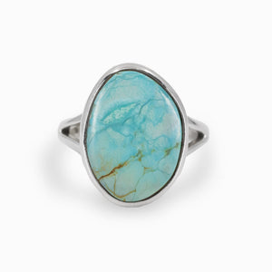Split Band Cabochon Amaroo Turquoise Ring Made In Earth
