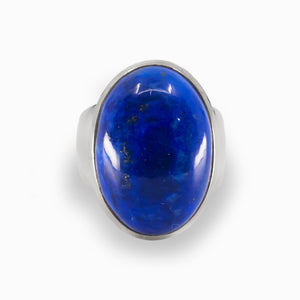 Deep blue Oval Lapis Lazuli Ring Made in Earth