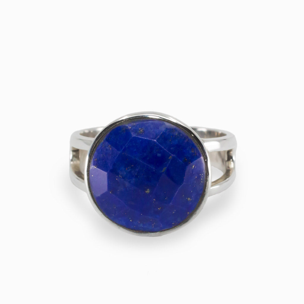 Dark Blue Circular Lapis Lazuli ring