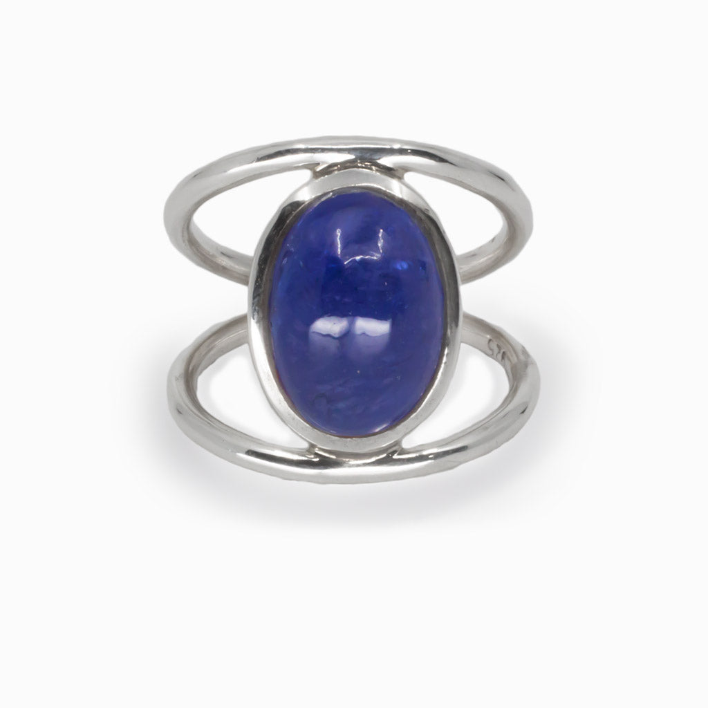 Dark blue Tanzanite Ring Made in Earth