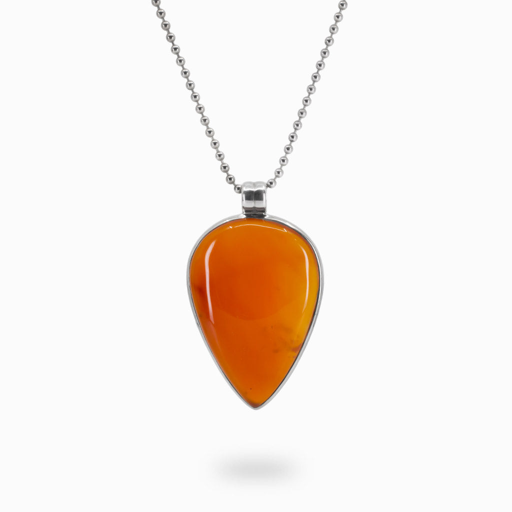 Orange reverse teardrop Carnelian necklace