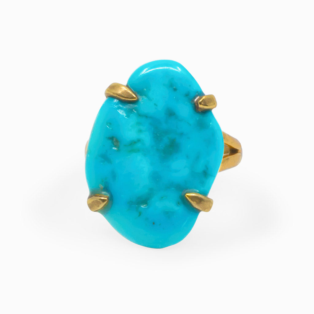 Sleeping Beauty Bright Turquoise Ring Made in Earth