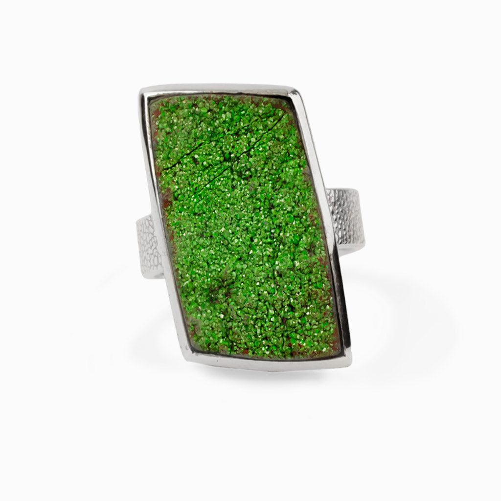 Green Uvarovite Ring Made in Earth