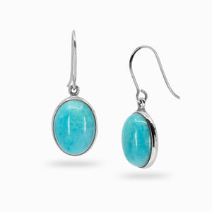  Blue Amazonite gemstone Drop Earrings